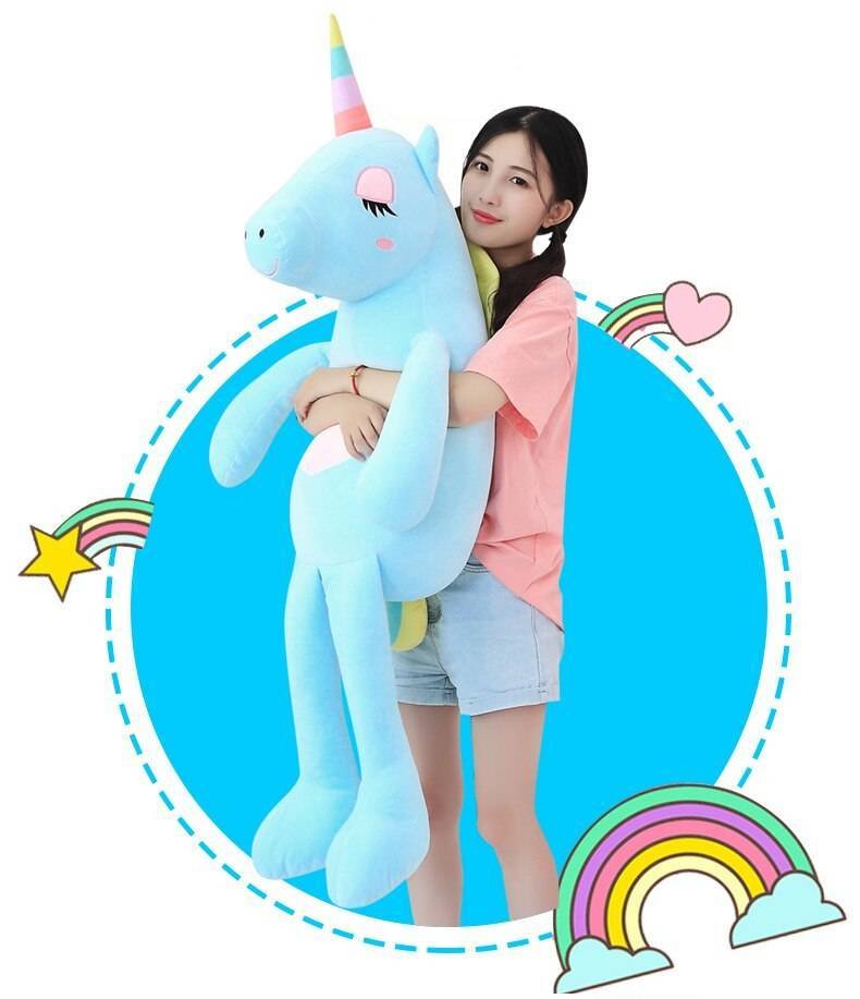 New Large Soft Unicorn Animal Plush Toy Stuffed Toy Girl Gift Children's Toy Sofa Pillow Cushion Home Decoration Toys Height : 60cm|85cm|140cm|110cm 