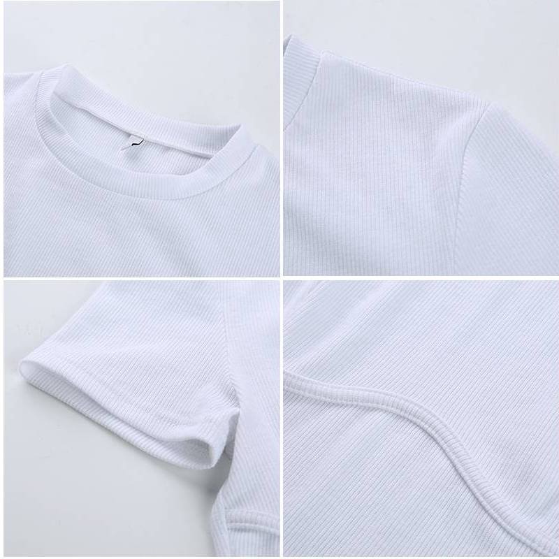 SUCHCUTE Female T-Shirt Crop Top White Shirt Strap Poleras Mujer De Moda 2019 Summer Polera Blanca Hot Casual Korean Style Women Color : white tee 