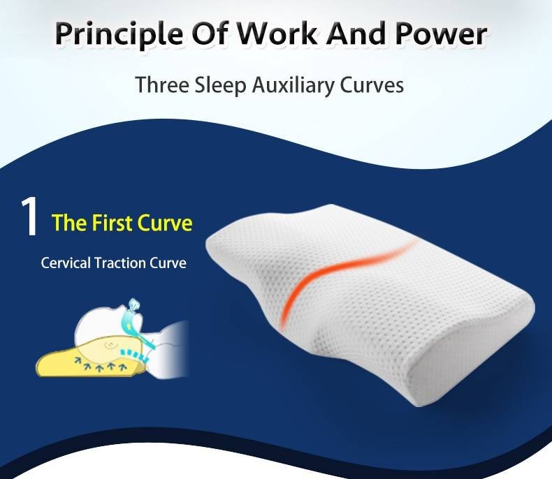 Memory Foam Bedding Pillow Neck protection Slow Rebound Memory Foam Butterfly Shaped Pillow Health Cervical Neck size in 50*30CM Memory Foam Bedding Pillow Neck protection Slow Rebound Memory Foam Butterfly Shaped Pillow Health Cervical Neck size in 50*30CM