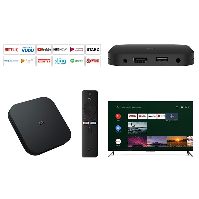 Originele Global Xiaomi Mi Tv Box S 4K Ultra Hd Android Tv 9.0 Hdr 2G 8G Wifi google Cast Netflix Smart Tv Mi Doos 4 Media Player
