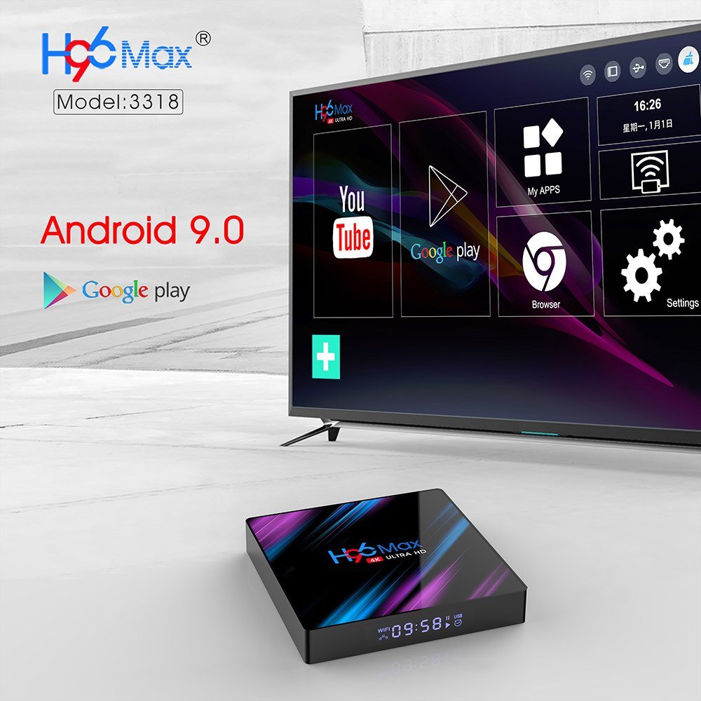 2020 H96 Max RK3318 Smart Tv Box Android 9 9.0 4 Gb 32 Gb 64 Gb 4K Youtube Media speler H96MAX Tvbox Android Tv Set Top Box 2GB16GB