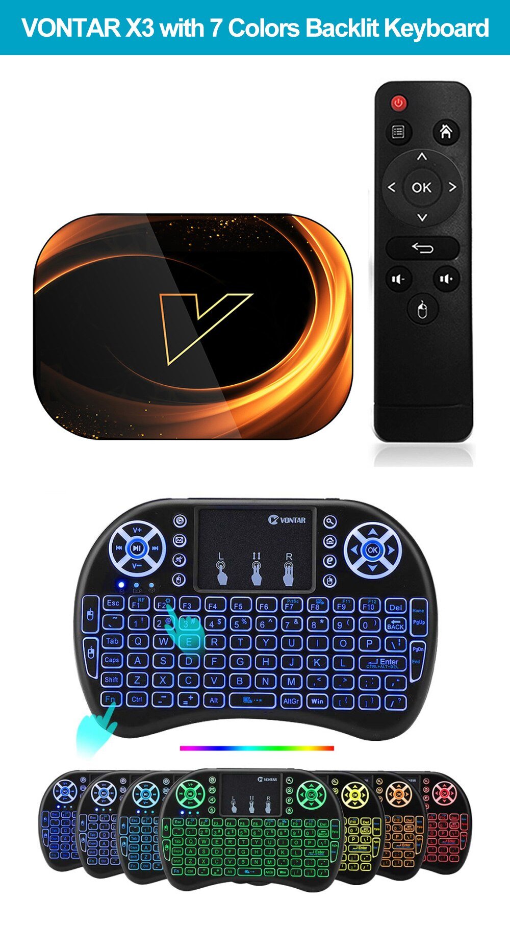 2020 Vontar X3 4Gb 128Gb 8K Tv Box Android 9 Smart Android Tvbox 9.0 Amlogic S905X3 Wifi 1080P 4K Set Top Box 4Gb 64Gb 32Gb