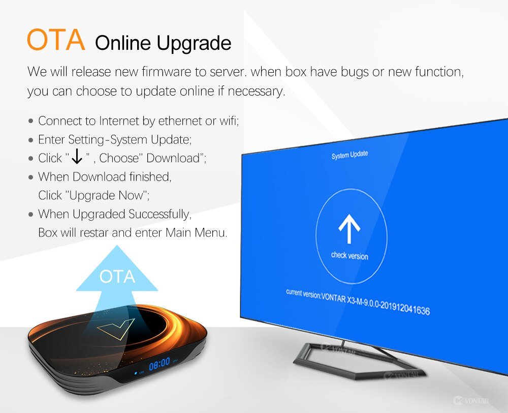 2020 Vontar X3 4Gb 128Gb 8K Tv Box Android 9 Smart Android Tvbox 9.0 Amlogic S905X3 Wifi 1080P 4K Set Top Box 4Gb 64Gb 32Gb