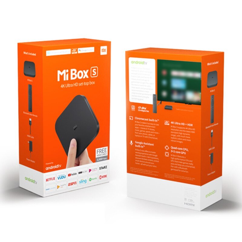 Global Versie Xiaomi Mi Tv Box S 4K Ultra Hd Android Tv 9.0 Hdr 2Gb 8Gb Wifi google Cast Netflix Smart Tv Mi Doos 4 Media Player