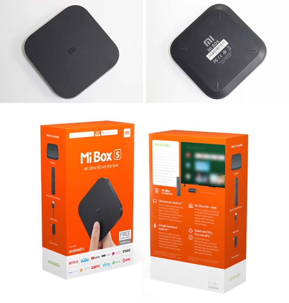 Global Versie Xiaomi Mi Tv Box S 4K Ultra Hd Android Tv 9.0 Hdr 2Gb 8Gb Wifi google Cast Netflix Smart Tv Mi Doos 4 Media Player