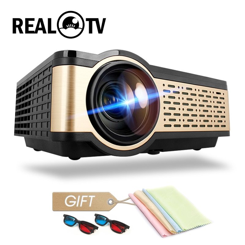 Echte Tv W5 Hd Mini Projector 4000 Lumens Android Wifi Bluetooth Draagbare Ondersteuning 1080P Voor Smart Telefoon Hdmi Usb vga Sd Met Gift