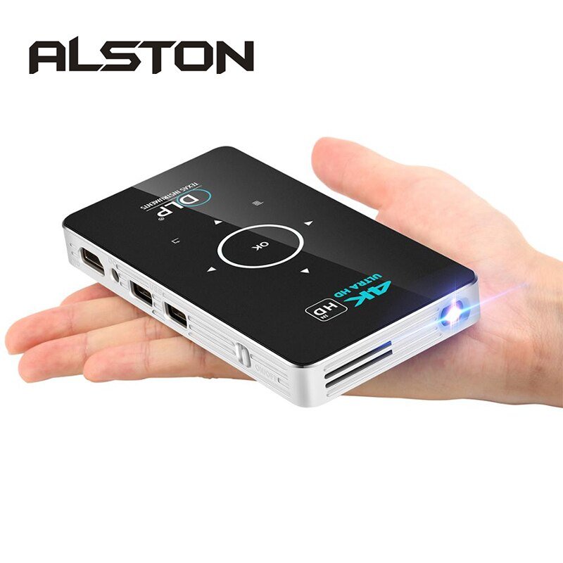Alston C6 Mini 4K Dlp Android 9.0 Projector Wifi Bluetooth 4.0 Draagbare Outdoor Movie Video Home Cinema Ondersteuning Miracast airplay Alston C6 Mini 4K Dlp Android 9.0 Projector Wifi Bluetooth 4.0 Draagbare Outdoor Movie Video Home Cinema Ondersteuning Miracast airplay