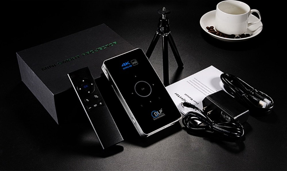 Alston C6 Mini 4K Dlp Android 9.0 Projector Wifi Bluetooth 4.0 Draagbare Outdoor Movie Video Home Cinema Ondersteuning Miracast airplay
