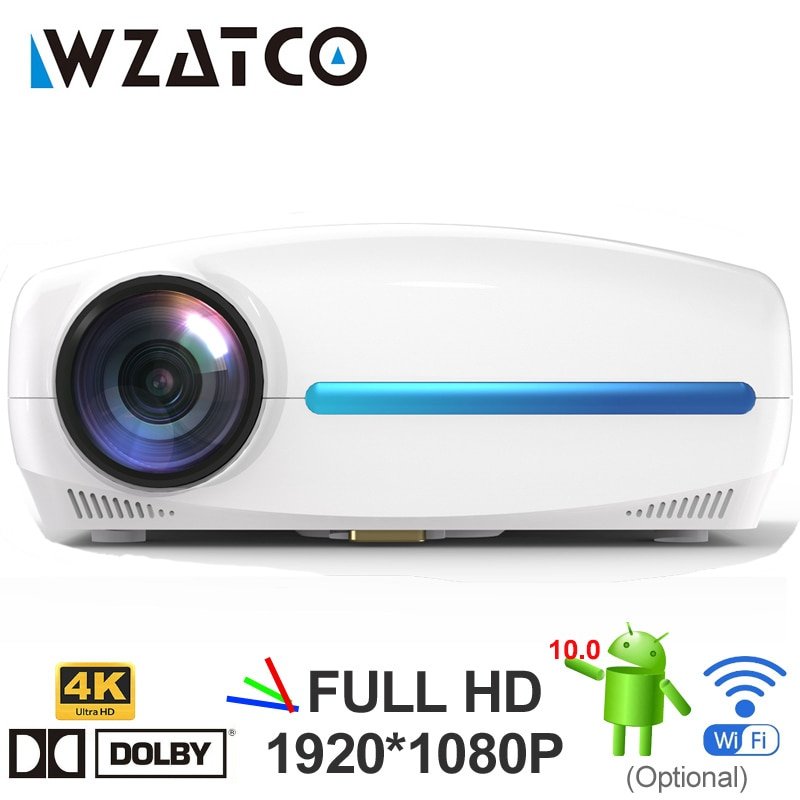 Wzatco C2 4K Full Hd 1080P Led Projector Android 10 Wifi Smart Home Theater AC3 200Inch Video proyector Met 4D Digitale Keyston