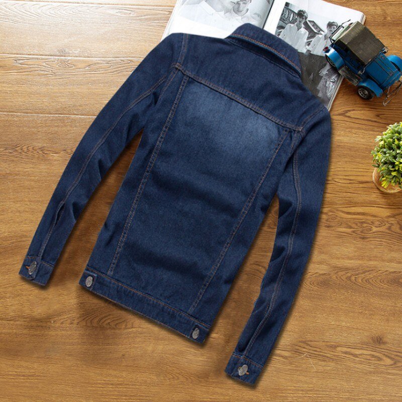 Winter Men Fleece Lining Thick Warm Denim Two Piece Slim Fit Cowbody Jacket Jeans Suit Safari Style Cargo Pants Matching Set