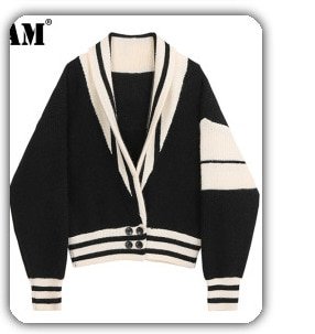 [EAM]  Women Black Denim Stitch Temperament Blazer New Lapel Long Sleeve Loose Fit  Jacket Fashion Tide Spring Autumn 2020 1Z708