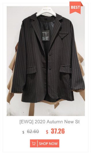 [EWQ] 2020 Autumn Winter New Long-sleeved Stitching Trend Ladies Plus Size Denim Jacket Streetwear Oversize Design Coats Black