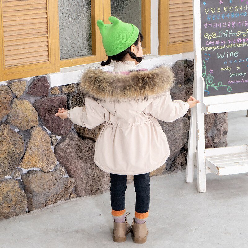 Baby Girl Denim Jacket Plus Fur Warm Toddler Children's Winter Girl's Cotton Padded Clothes Baby's Thickened Cotton Padded Coat