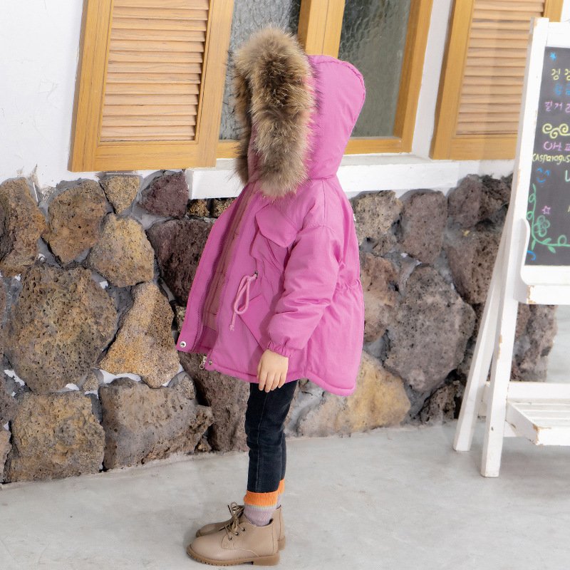 Baby Girl Denim Jacket Plus Fur Warm Toddler Children's Winter Girl's Cotton Padded Clothes Baby's Thickened Cotton Padded Coat