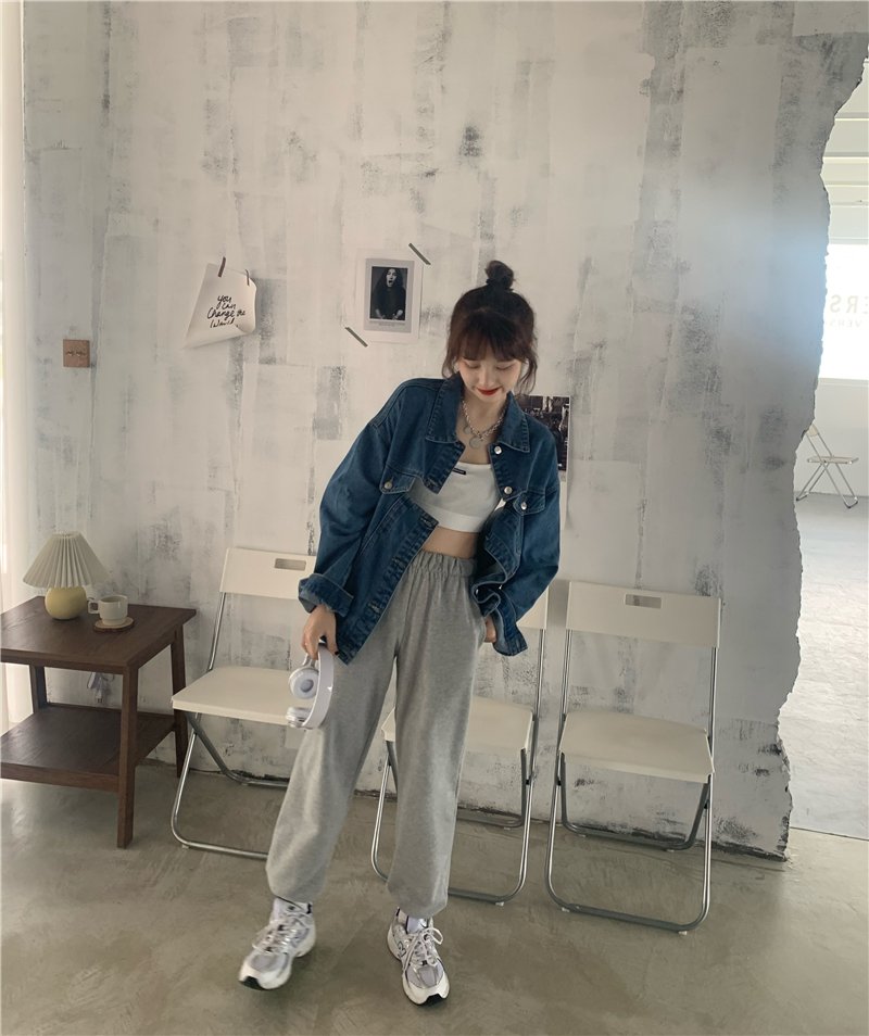 Denim Coat Hollow Out Backless Split Single-breasted Casual Loose Long-sleeved Denim Jacket Vintage Jeans Coats Designer