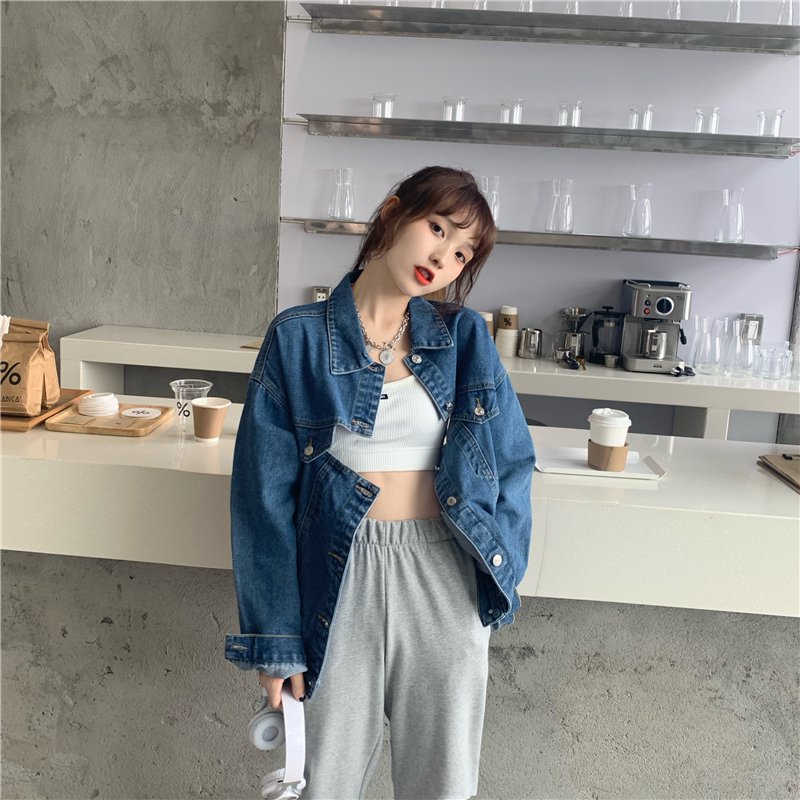 Denim Coat Hollow Out Backless Split Single-breasted Casual Loose Long-sleeved Denim Jacket Vintage Jeans Coats Designer