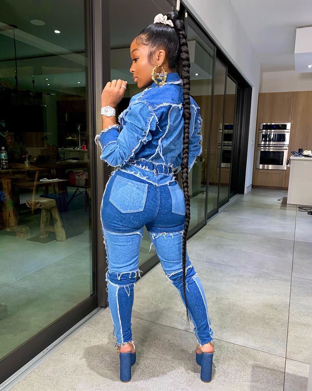 Echoine Winter Autumn Patchwork Short Denim Jacket and Denim Pants Two Piece Set Sexy Women Tassel Jeans Set Outwear Matching Echoine Winter Autumn Patchwork Short Denim Jacket and Denim Pants Two Piece Set Sexy Women Tassel Jeans Set Outwear Matching