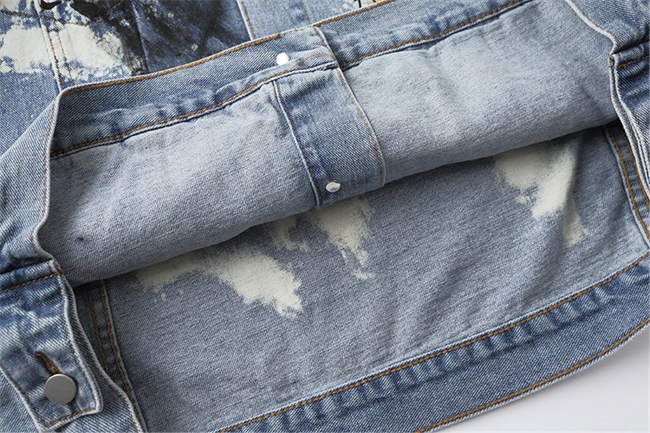 2020 Graffiti Print Denim Jackets Coats Hip Hop Punk Rock Casual Jeans Jackets Streetwear Men Fashion Hipster Outwear Male WY252