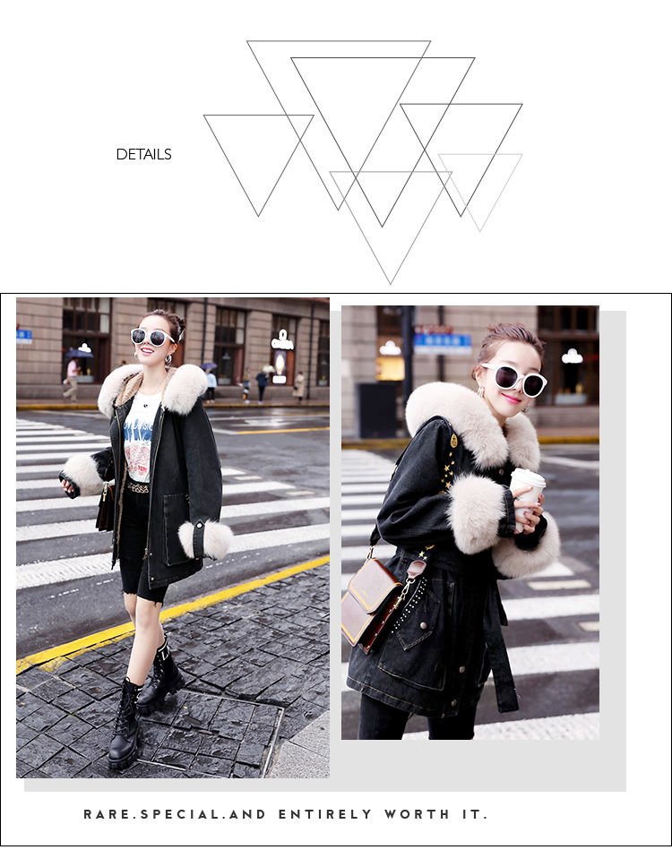 2020 New Women Winter Ladies Faux Lamb Fur Jeans Jacket Female Korean Loose Warm Thick Plus Velvet Bomber Denim Jackets W101