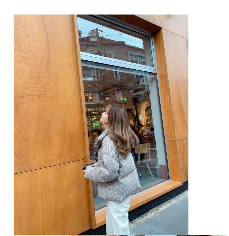 2020 New Fake Two Pieces Lattice Jacket Winter Thick Warm Cotton Padded Denim Short Jacket Women Contrast Color Jeans Coat A72