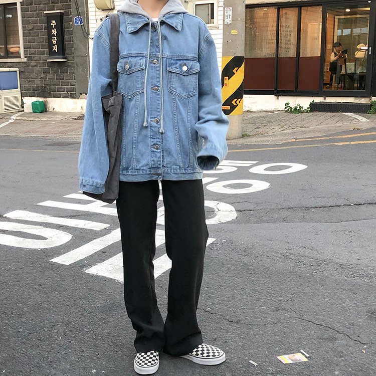 New 2020 Autumn Winter Women Denim Jacket Outerwear Hooded High Street Fashionable Korean Style Jeans Tops JK8303