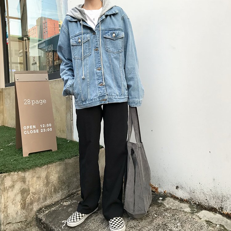 New 2020 Autumn Winter Women Denim Jacket Outerwear Hooded High Street Fashionable Korean Style Jeans Tops JK8303