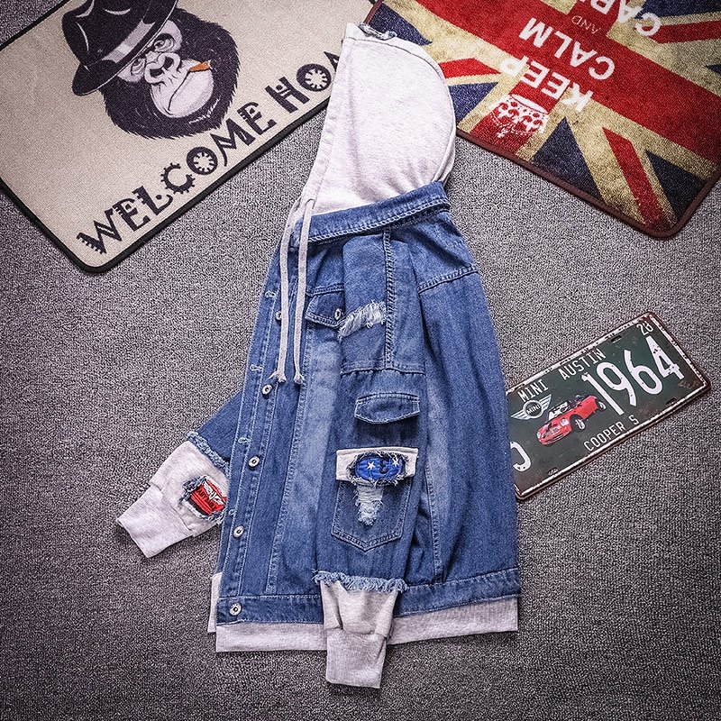 2020 autumn and winter new casual denim jacket fashion clothes men's jacket printing handsome autumn Korean men's jacket3XL
