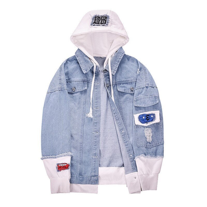 2020 autumn and winter new casual denim jacket fashion clothes men's jacket printing handsome autumn Korean men's jacket3XL