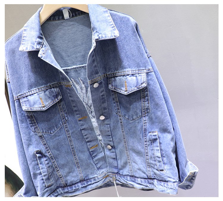 2020 Spring Loose-Fit Denim Jacket Handsome Boyfriend Wind Heavy Embroidery Small Crane Fashionable Black Jacket Women's Coat