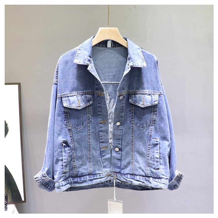 2020 Spring Loose-Fit Denim Jacket Handsome Boyfriend Wind Heavy Embroidery Small Crane Fashionable Black Jacket Women's Coat
