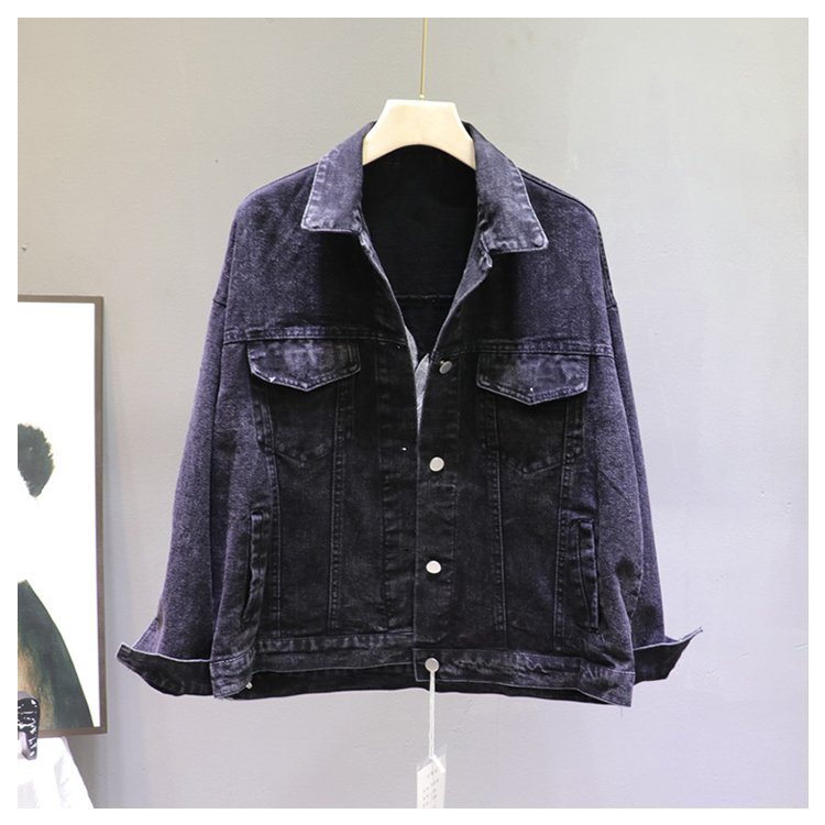 2020 Spring Loose-Fit Denim Jacket Handsome Boyfriend Wind Heavy Embroidery Small Crane Fashionable Black Jacket Women's Coat