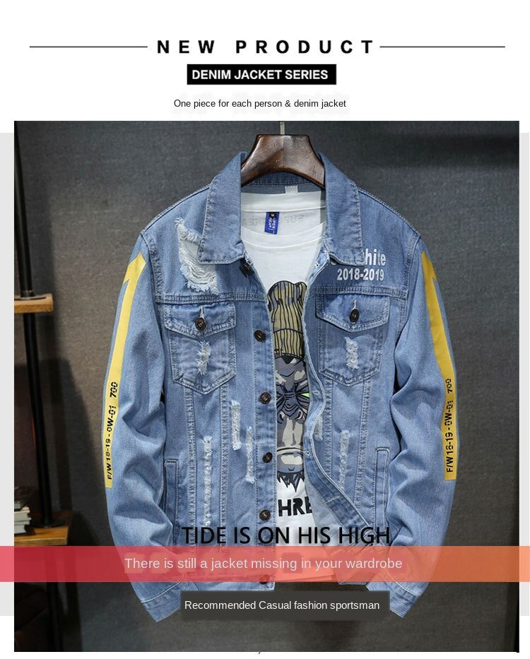 fashion Solid Casual Slim Mens Denim Jacket Plus Size3XL Bomber Jacket Men High Quality Cowboy Men's Jean Jacket Chaqueta Hombre