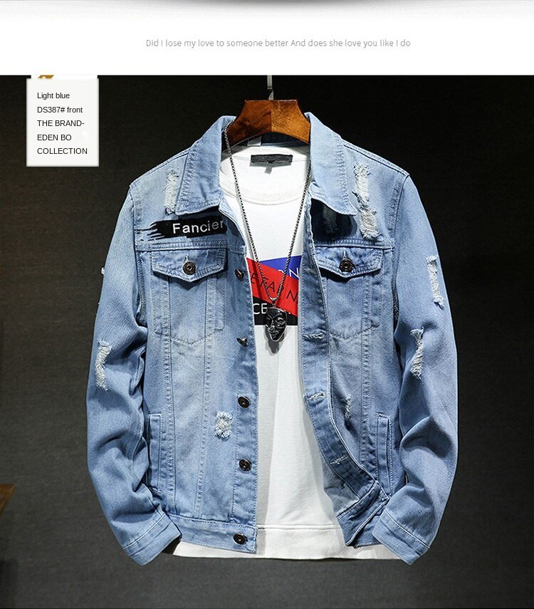 fashion Solid Casual Slim Mens Denim Jacket Plus Size3XL Bomber Jacket Men High Quality Cowboy Men's Jean Jacket Chaqueta Hombre