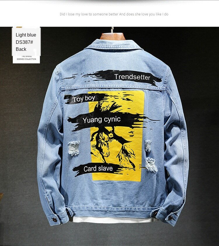 fashion Solid Casual Slim Mens Denim Jacket Plus Size3XL Bomber Jacket Men High Quality Cowboy Men's Jean Jacket Chaqueta Hombre
