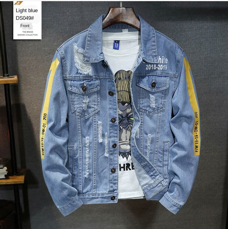fashion Solid Casual Slim Mens Denim Jacket Plus Size3XL Bomber Jacket Men High Quality Cowboy Men's Jean Jacket Chaqueta Hombre