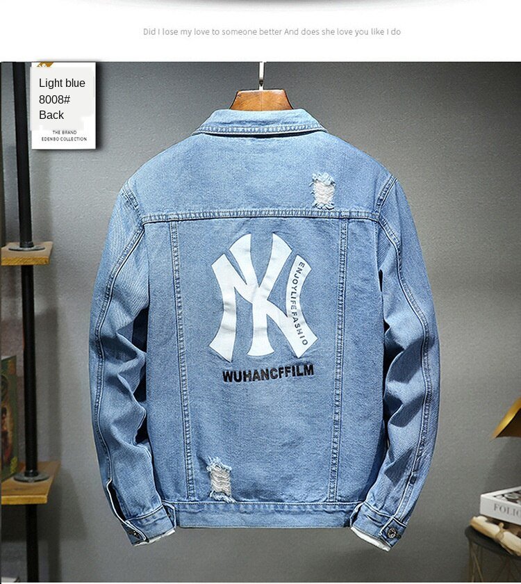 fashion Solid Casual Slim Mens Denim Jacket Plus Size3XL Bomber Jacket Men High Quality Cowboy Men's Jean Jacket Chaqueta Hombre