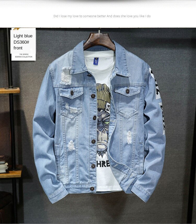 fashion Solid Casual Slim Mens Denim Jacket Plus Size3XL Bomber Jacket Men High Quality Cowboy Men's Jean Jacket Chaqueta Hombre