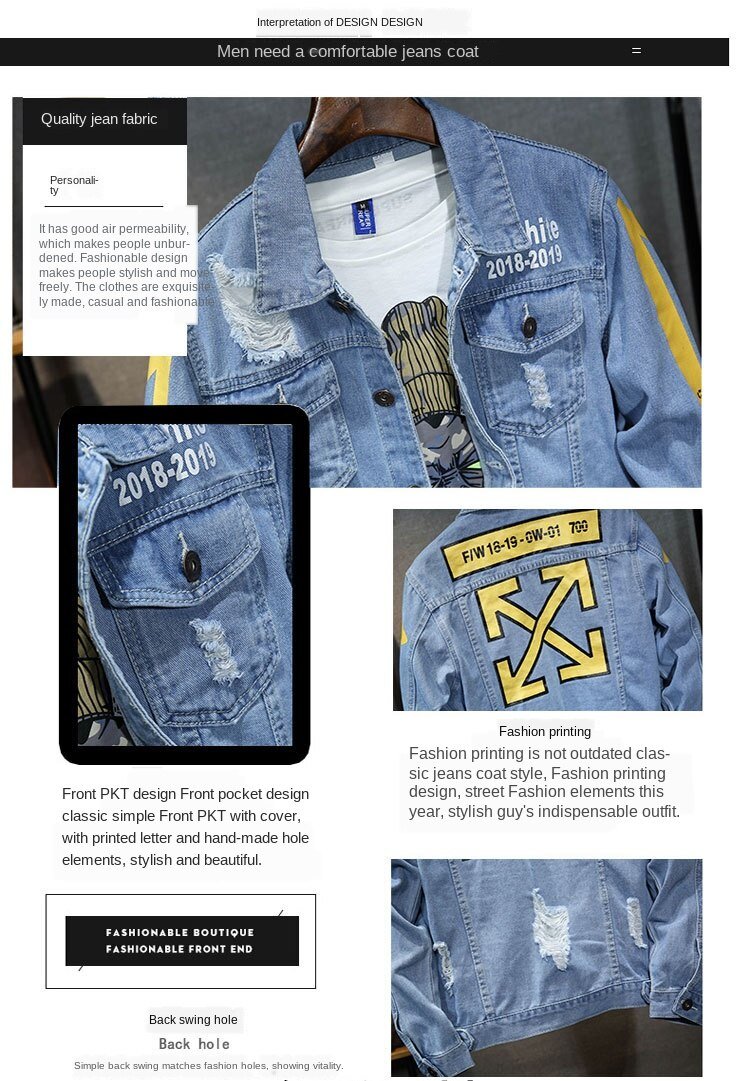 fashion Solid Casual Slim Mens Denim Jacket Plus Size3XL Bomber Jacket Men High Quality Cowboy Men's Jean Jacket Chaqueta Hombre