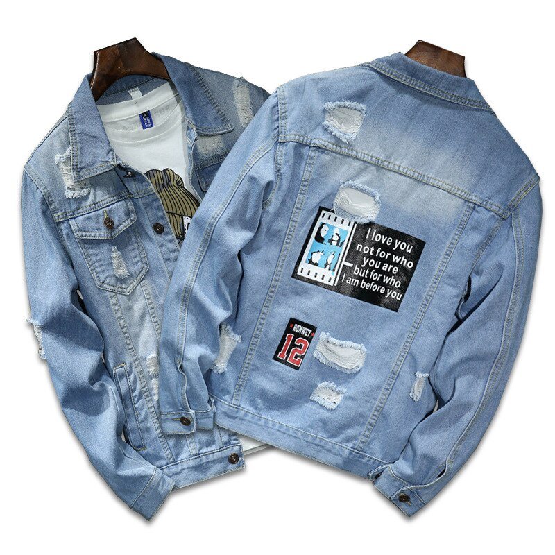 fashion Solid Casual Slim Mens Denim Jacket Plus Size3XL Bomber Jacket Men High Quality Cowboy Men's Jean Jacket Chaqueta Hombre
