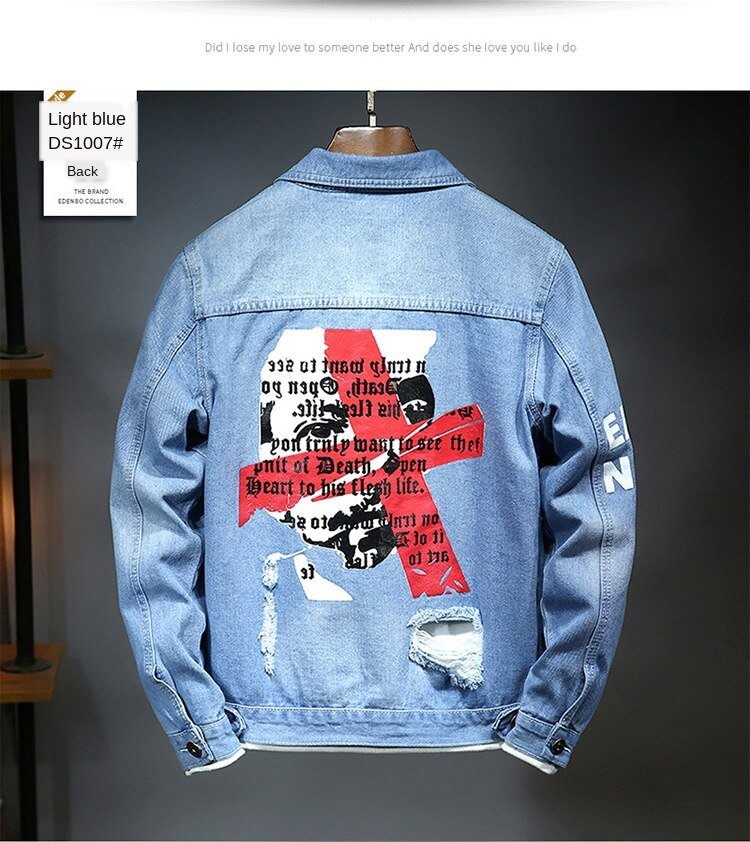 fashion Solid Casual Slim Mens Denim Jacket Plus Size3XL Bomber Jacket Men High Quality Cowboy Men's Jean Jacket Chaqueta Hombre