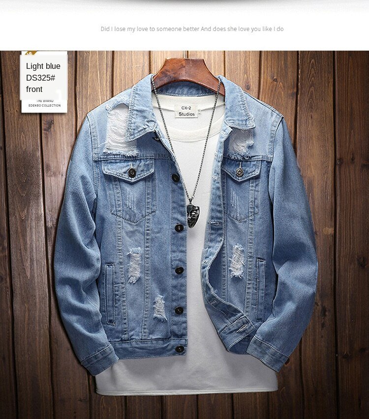 fashion Solid Casual Slim Mens Denim Jacket Plus Size3XL Bomber Jacket Men High Quality Cowboy Men's Jean Jacket Chaqueta Hombre