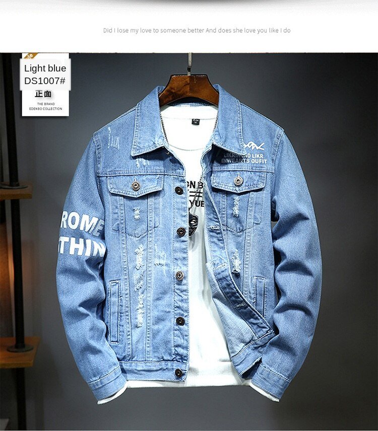 fashion Solid Casual Slim Mens Denim Jacket Plus Size3XL Bomber Jacket Men High Quality Cowboy Men's Jean Jacket Chaqueta Hombre