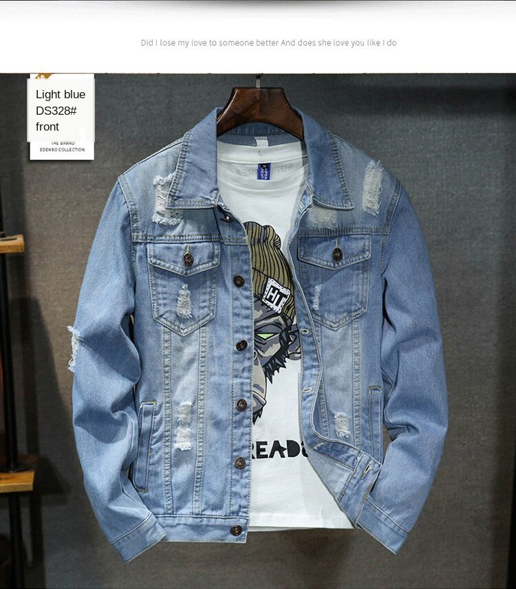 fashion Solid Casual Slim Mens Denim Jacket Plus Size3XL Bomber Jacket Men High Quality Cowboy Men's Jean Jacket Chaqueta Hombre