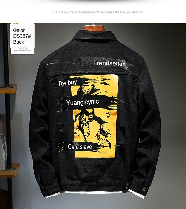 fashion Solid Casual Slim Mens Denim Jacket Plus Size3XL Bomber Jacket Men High Quality Cowboy Men's Jean Jacket Chaqueta Hombre