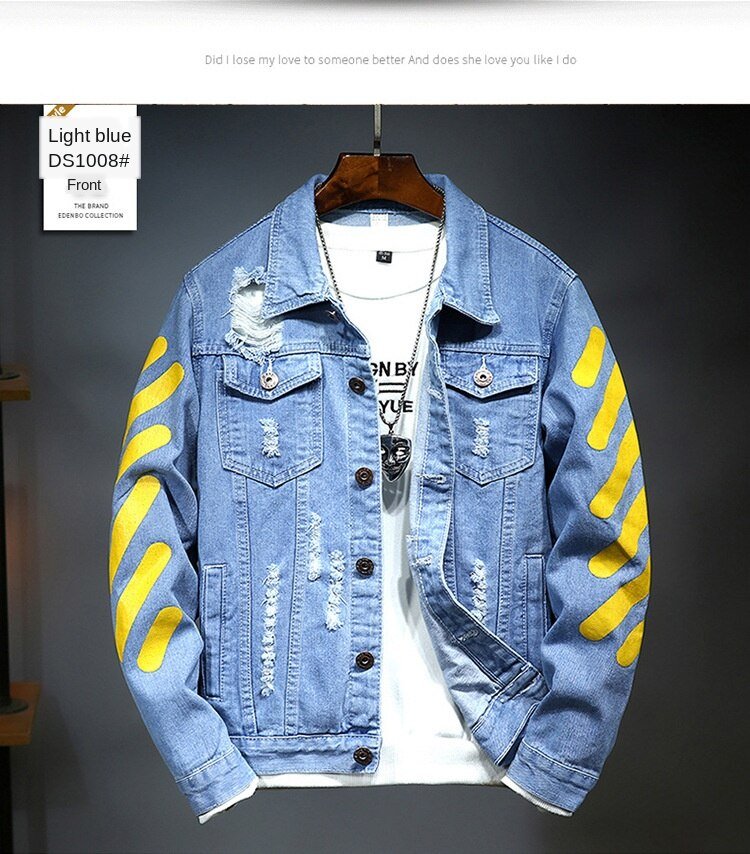 fashion Solid Casual Slim Mens Denim Jacket Plus Size3XL Bomber Jacket Men High Quality Cowboy Men's Jean Jacket Chaqueta Hombre