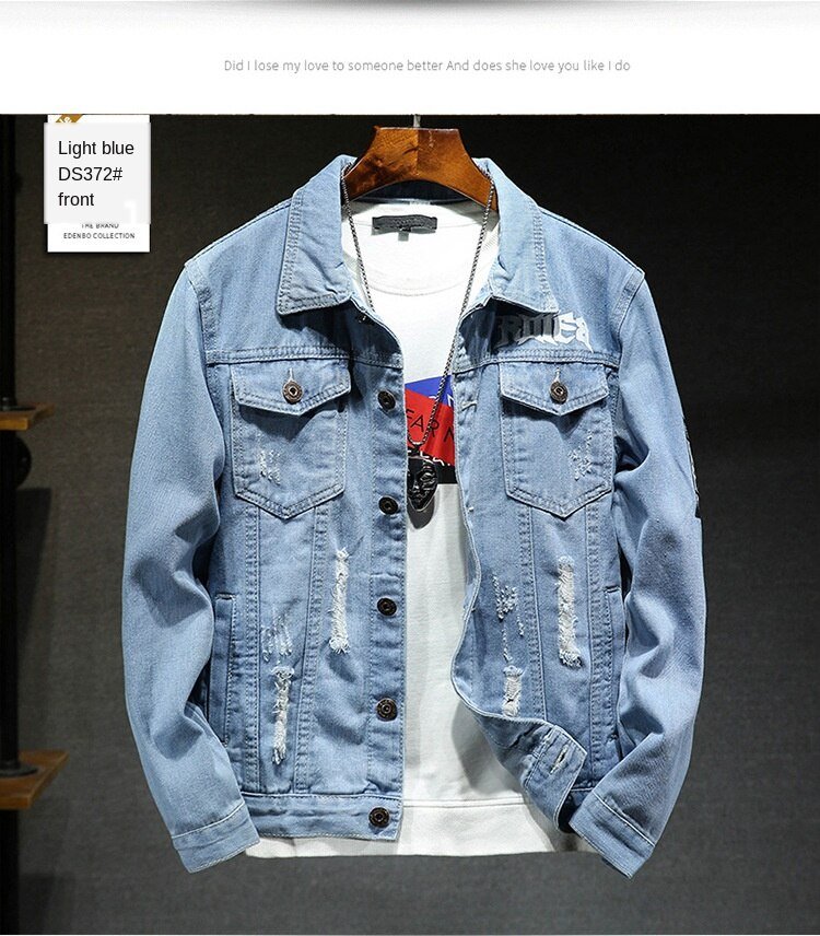 fashion Solid Casual Slim Mens Denim Jacket Plus Size3XL Bomber Jacket Men High Quality Cowboy Men's Jean Jacket Chaqueta Hombre