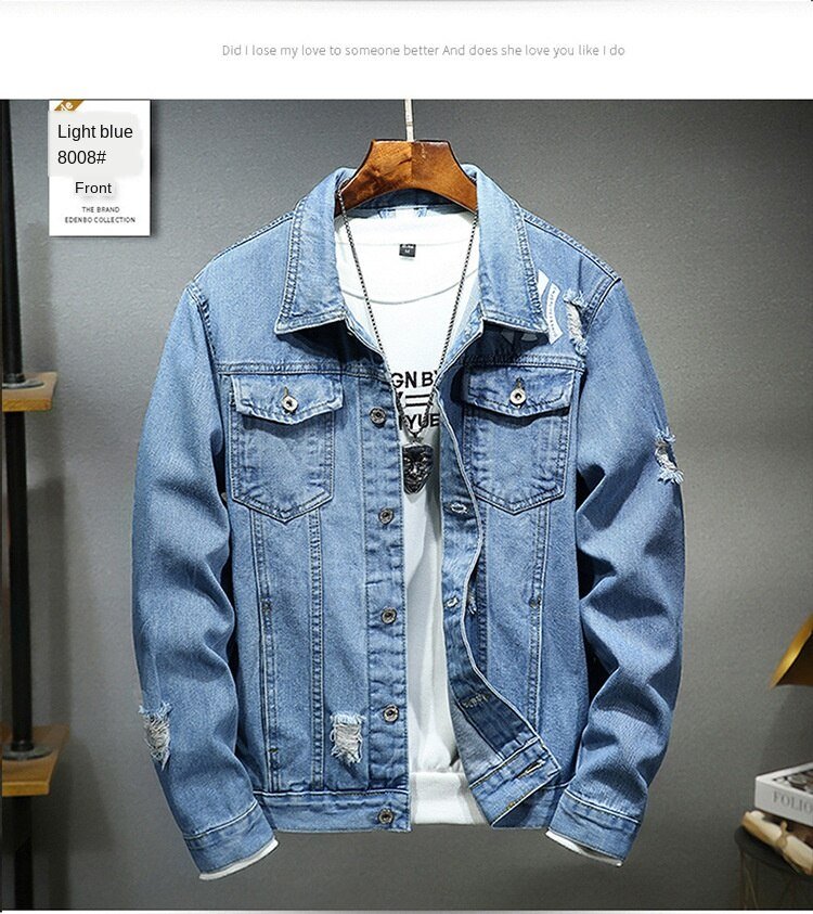 fashion Solid Casual Slim Mens Denim Jacket Plus Size3XL Bomber Jacket Men High Quality Cowboy Men's Jean Jacket Chaqueta Hombre