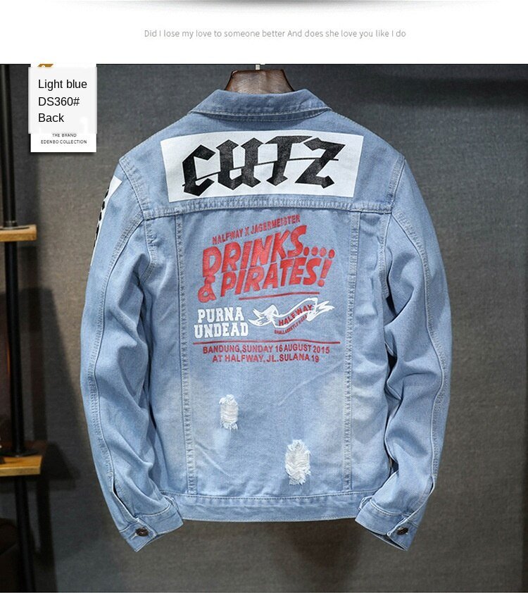 fashion Solid Casual Slim Mens Denim Jacket Plus Size3XL Bomber Jacket Men High Quality Cowboy Men's Jean Jacket Chaqueta Hombre