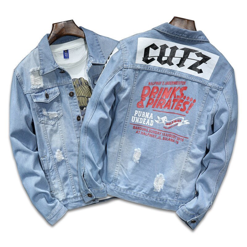 fashion Solid Casual Slim Mens Denim Jacket Plus Size3XL Bomber Jacket Men High Quality Cowboy Men's Jean Jacket Chaqueta Hombre