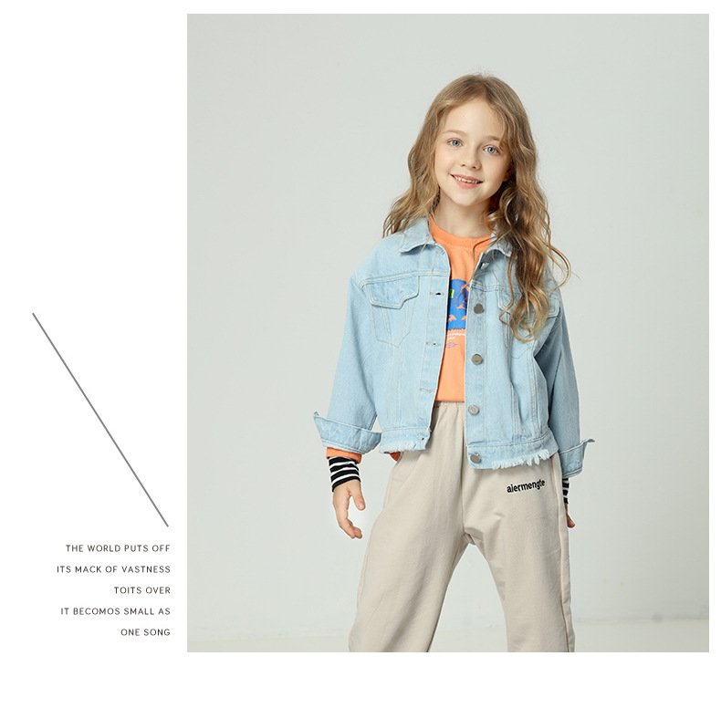 LINLING New Arrivals Cotton Coat Top Spring Autumn Kids Casual Jacket Girls Coats Little Girls Denim Outerwear Costume V352 LINLING New Arrivals Cotton Coat Top Spring Autumn Kids Casual Jacket Girls Coats Little Girls Denim Outerwear Costume V352
